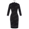 Kate Kasin Women's Long Sleeve Contrast Color Formal Bodycon Pencil Dress KK000221-1